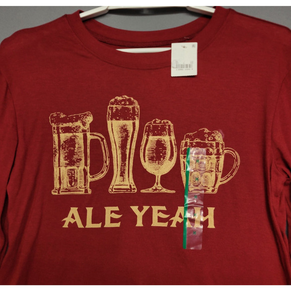 NEW Zoe + Liv T-shirt Cropped Womens Medium Ale Yeah Graphic Party Lounge - Picture 4 of 9